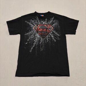 Vintage Y2K Superman T Shirts Mens Medium Graphic Print Grunge Gothic Metal